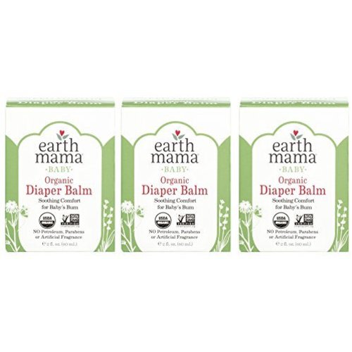 Organic Diaper Balm by Earth Mama | Safe Calendula Cream to Soothe and Protect Sensitive Skin, Non-GMO Project Verified, 2-Fluid Ounce (3-Pack)