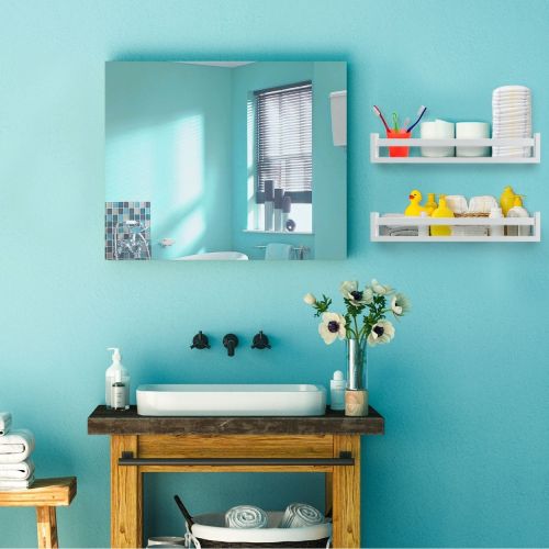 Wallniture Utah 24" Wood Floating Shelves for Wall, White, Set of 2