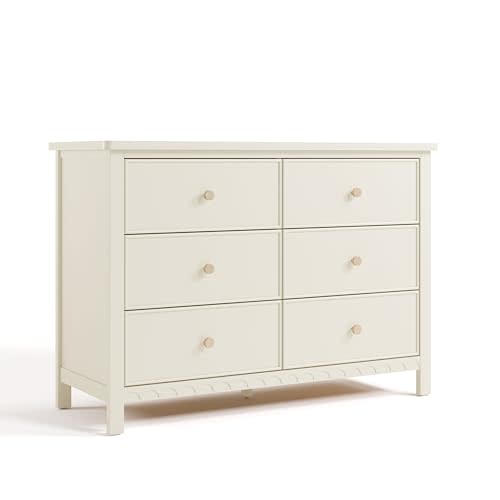 Graco Sasha 6-Drawer Dresser (Froasted Oat) – GREENGUARD Gold Certified, Dresser for Nursery Bedroom with Spacious Storage, Interlocking Drawer System, Easy Assembly with Pre-Installed Tracks