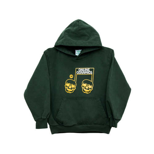 Online Ceramics Skull Music Note - Kids Ivy Hoodie (14oz Heavy Fleece)