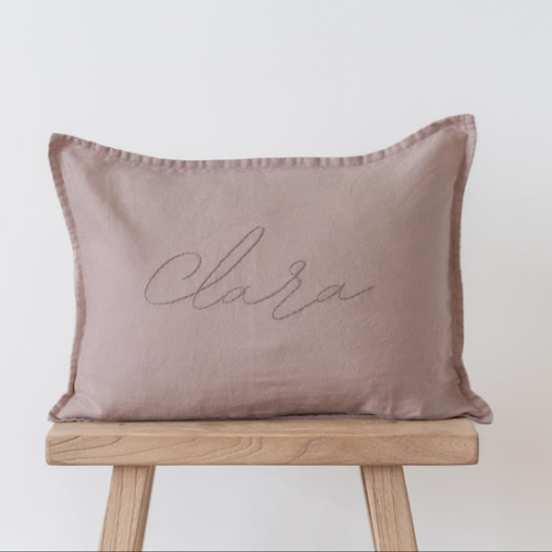 Hand-Embroidered Nursery Pillow