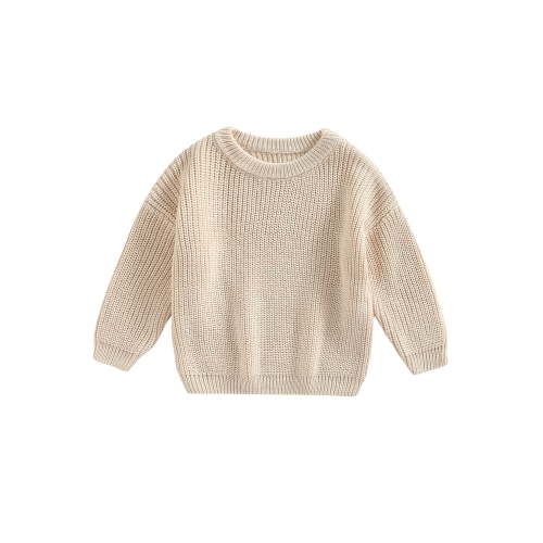 Suealasg Baby Boys Girls Sweaters 0-3 Months Long Sleeve Solid Color Knit Pullovers Tops Newborn Fall Warm Knitwear
