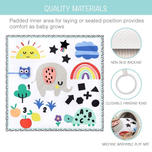 The Peanutshell Montessori Elephant 7-in-1 Activity Play Gym & Play Mat for Baby - Multi-Color