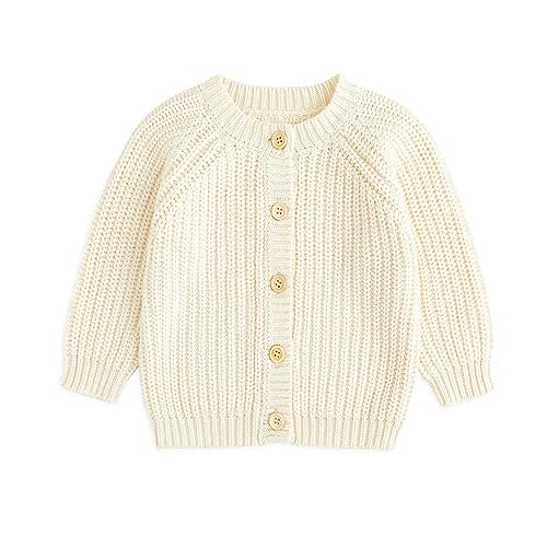 Curipeer Baby Girls Knitted Cardigan Pompoms Sweater Toddler Long Sleeve Jacket Outerwear 6M-4Y