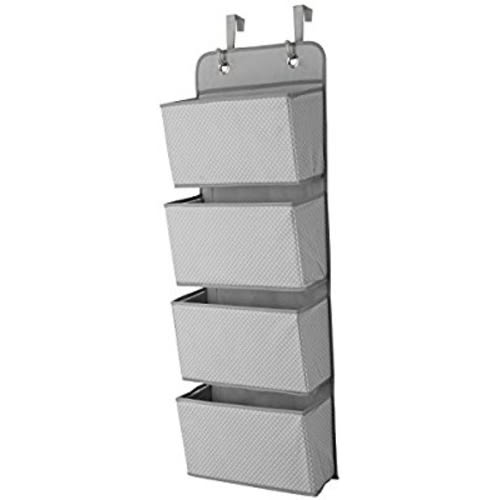 Delta Children 4 Pocket Over The Door Hanging Organizer, Dove Grey