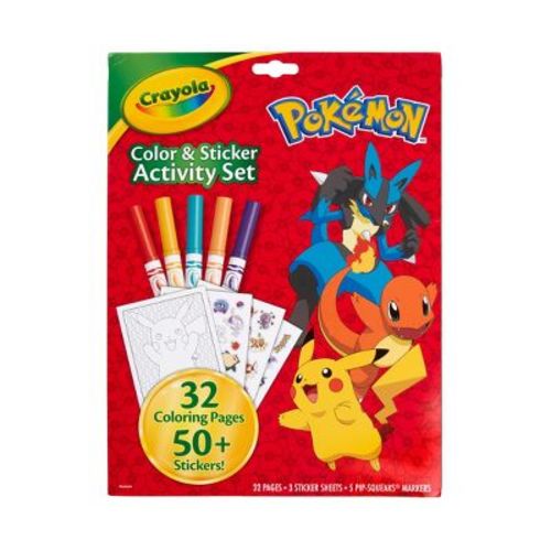 Crayola Pokemon Color & Sticker Activity Set: Creative Coloring Book for Kids with Markers & Stickers, 32 Pages