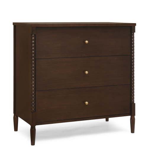 Delta Children Lily 3 Drawer Dresser with Interlocking Drawers, Walnut Espresso