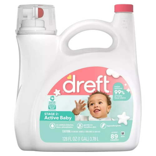 Dreft Stage 2 Active Baby Liquid Laundry Detergent 89 Loads 128 Fl Oz