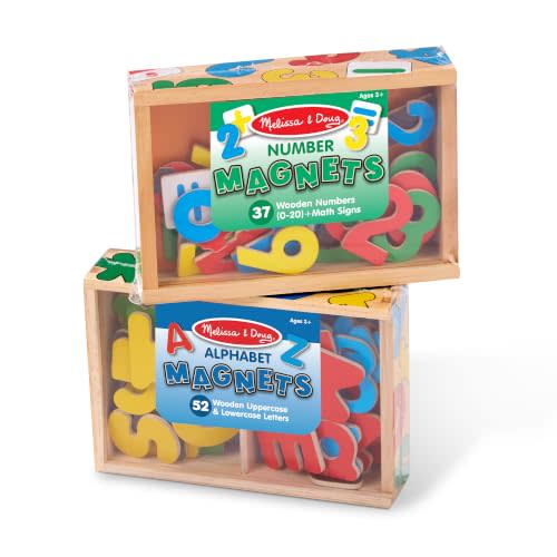 Melissa & Doug Deluxe Magnetic Letters and Numbers Set  89 Wooden Alphabet Magnets & Numbers, Educational Learning Toys for Preschool Kids Ages 3+