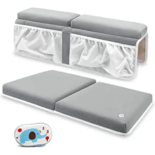 Baby Bath Kneeler & Elbow Rest Set | Thick Non-Slip Cushion Bath Kneeling Pad | Quick Air Drying | Arm Support & Pockets for Comfortable, Fun Bathroom Bathing Time | Hydrangea Island Trading Co.