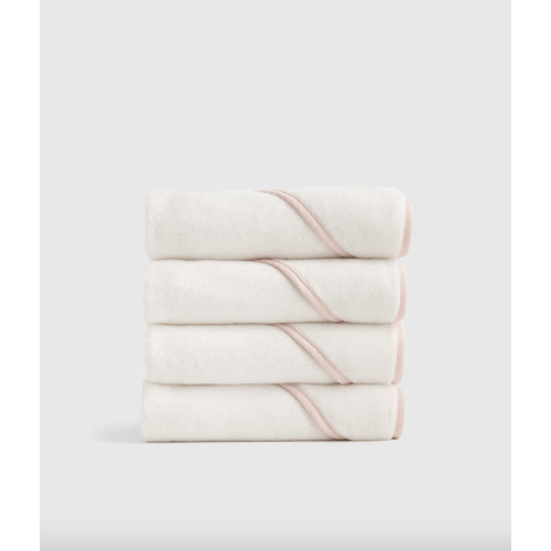 Organic Turkish Cotton Baby Hooded Towel Set 4-Pack (Pink)