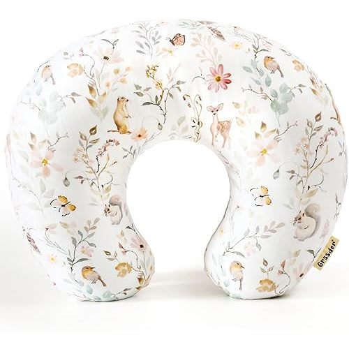GRSSDER Nursing Pillow Cover, Stretchy Soft Minky Fabric Covers, Fit Most Nursing Support Pillows for Breastfeeding, Comfortable Safe Pillow Cover, Beautiful Stylish Pattern