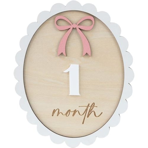Wooden 3D Baby Monthly Milestone Cards Monthly Milestone Discs Newborn Photography Props Baby Announcement Sign Baby (BBL4)