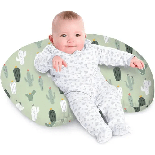 Little Grape Land Nursing Pillow for Infants, Breastfeeding Pillows, Baby Support Pillow for Nursing, Bottle Feeding, Tummy Time with Machine Washable Cover & Breathable Filling (Blossom Cactus)