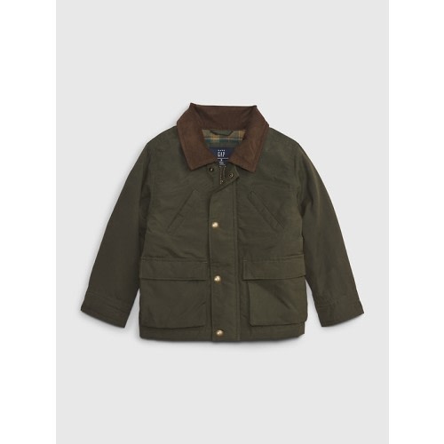 Toddler Waxed Utility Jacket in mistletoe green, size: 12-18 M