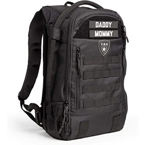 Tactical Baby Gear Daypack 3.0 Tactical Diaper Bag Backpack and Changing Mat (Black)