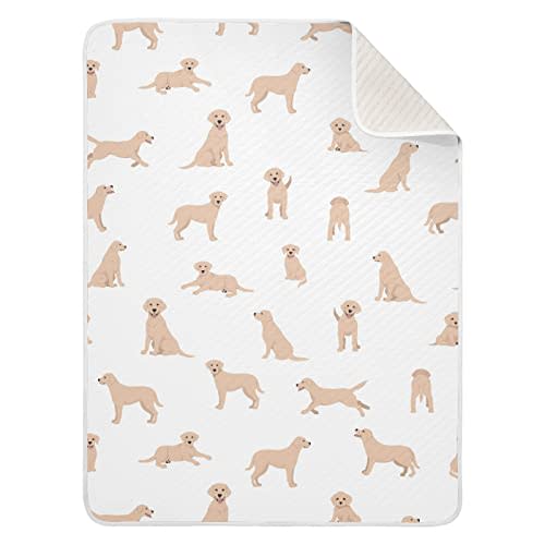 Swaddle Blanket Labrador Retriever Dog Cotton Blanket for Infants, Receiving Blanket, Lightweight Soft Swaddling Blanket for Crib, Stroller, Nursery Blankets, 30x40 in