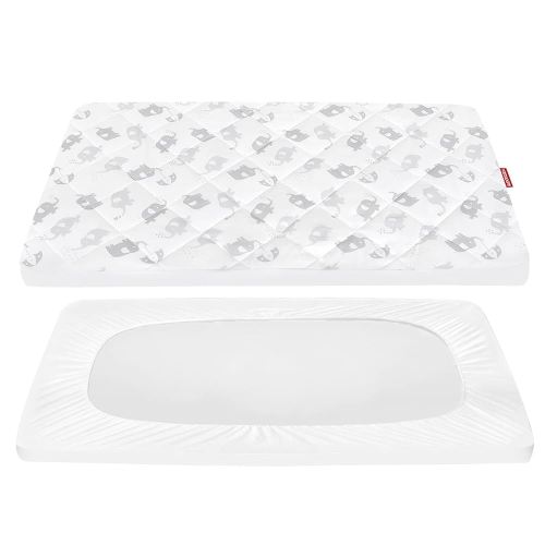 Pack and Play Sheets Fitted, Breathable Thick Playard Lovely Print Cover 39"×27"×5" Compatible with Graco Pack n Play, Elephant