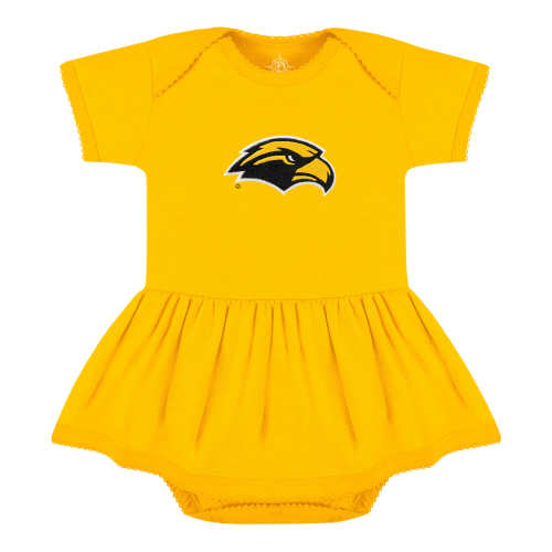 12 months Southern Miss Golden Eagles Picot Bodysuit Dress | College Baby