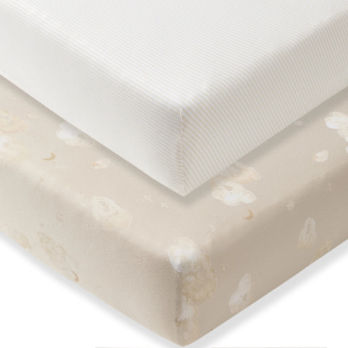 Good Night Sky Organic Cotton Crib Sheets Limestone