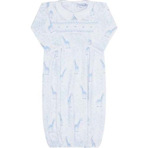 Blue Giraffe Print Smocked Gown - Nellapima | Maisonette