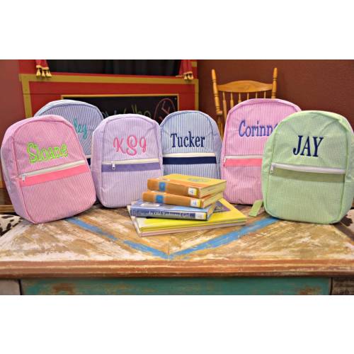 Personalized Toddler Backpack in Seersucker Colors, Flower Girl Gift, Ring Bearer Gift, Back to School