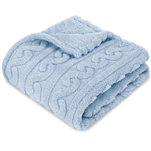 Baby Blanket for Girls Toddlers 3D Fleece Fluffy Fuzzy Blanket for Baby, Soft Warm Cozy Fleece Blanket, Infant or Newborn Receiving Blanket (30x40inch, Baby Blue)