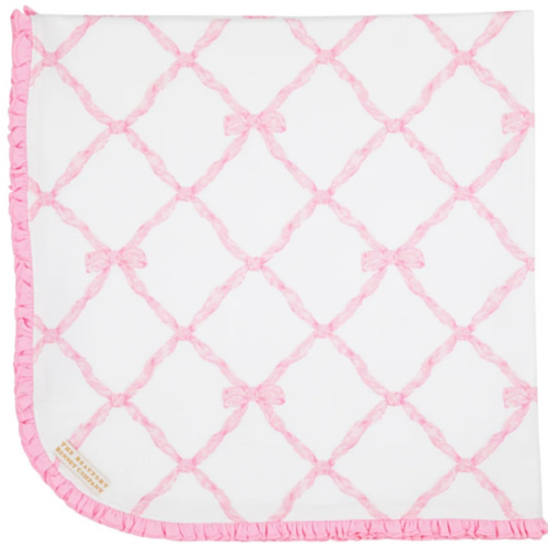 Baby Buggy Blanket - Belle Meade Bow with Pier Party Pink
