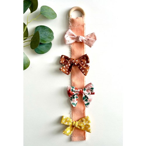 Handmade Fabric Bow Holder: Cottage Core Hair Clip Organizer