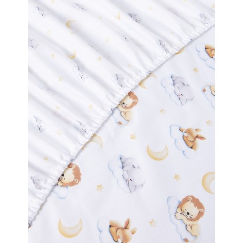 Teeny Weeny Sleeping Animals Fitted Cot Sheets, 2-Pack