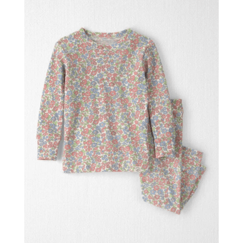 Baby Girl 2-Piece Organic Cotton Ribbed Pajama Set in Spring Floral Print