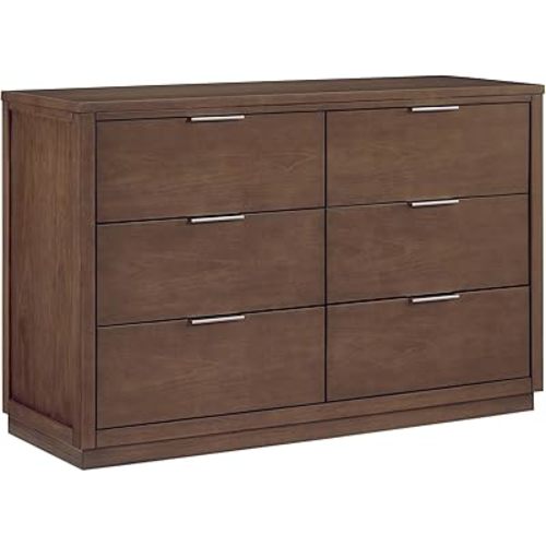 Delta Children Forever 6 Drawer Dresser, Fully Assembled - Naturals Collection, Teak Brown