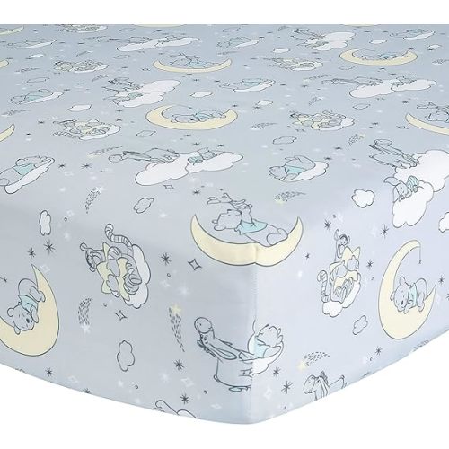 Lambs & Ivy Disney Baby Cozy Friends Winnie The Pooh Gray Fitted Crib Sheet