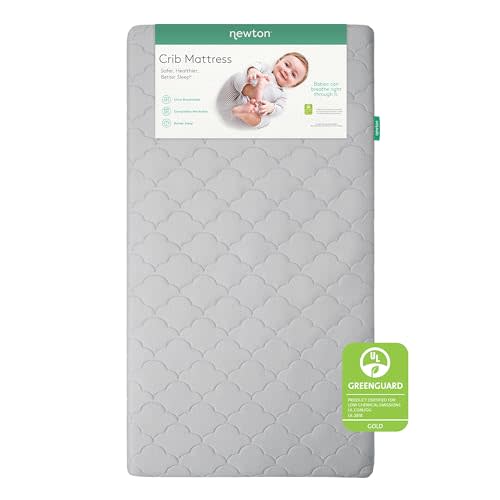 Newton Baby Crib Mattress and Toddler Bed - Ultra-Breathable Proven to Reduce Suffocation Risk, Washable Core & Cover, 2-Stage, Plush 5.5" Thick- Moonlight Grey