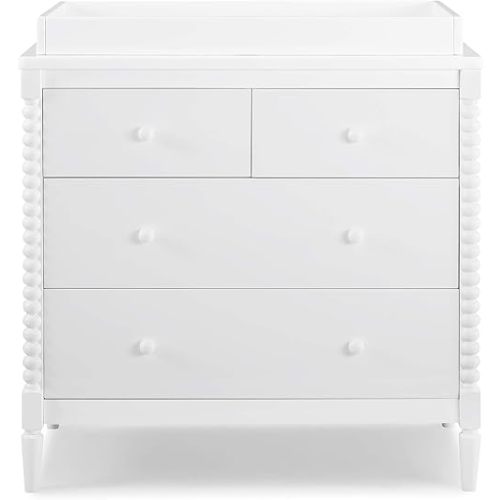 Delta Children Saint 4 Drawer Dresser with Changing Top, Bianca White