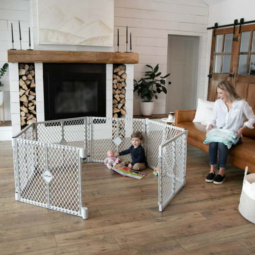 Toddleroo by North States: 26 Inches Tall, Safety Baby Playpen/Playard, Gray Plastic
