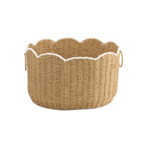24in Paper Oval Boat Basket With Scalloped Trim | Office & Storage | Marshalls