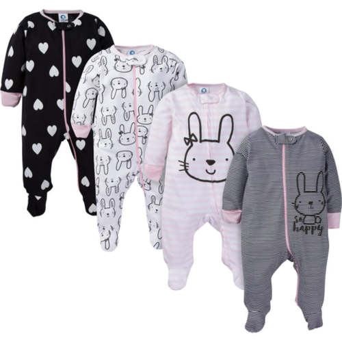 4-Pack Baby Girls Pink Bunny Sleep 'N Plays