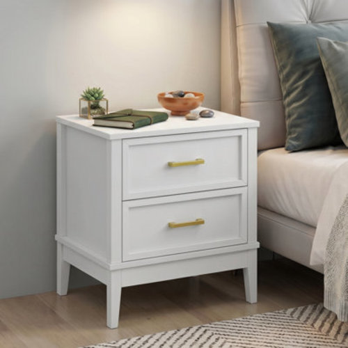 Walter 2 Drawer Nightstand with Charging Station, Bedside Table with Storage Drawers, Night Stand for Bedroom, End Table or Side Table for Living Room, 15.5" D x 18.7" W x 21.7" H | Wayfair