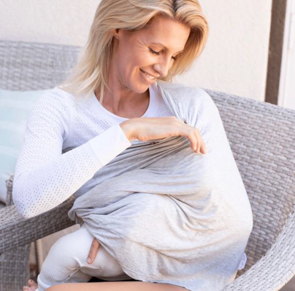 Heather Grey feeding cover/ infant cover, Bamboo Air Filtering