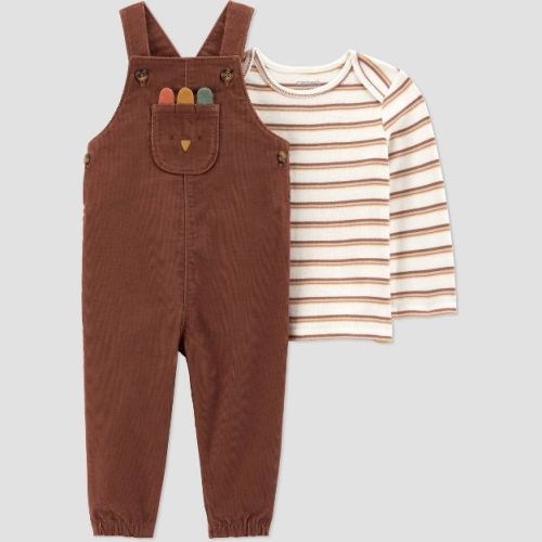 Carter's Just One You® Baby 2pc Thanksgiving Overalls Set - Brown