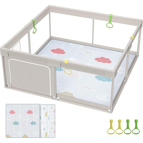 Fodoss Baby Playpen with Mat, 71x59inch Extra Large Playpen for Toddlers