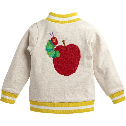 monica + andy Bomber Jacket, Size 18-24 Months, The Very Hungry Caterpillar, 100% Organic Clothes for Girls and Boys, Button Down Jacket, Super Soft Fabric, Sizes For Kids, Toddler, & Infant