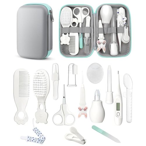 Baby Healthcare and Grooming Kit, Safety Newborn Nursery Baby Care Kit, with Hair Brush Comb, Nail Clipper, Thermometer, Pacifier Clip, Baby Registry Search, Baby Girl Boy Newborn Essentials