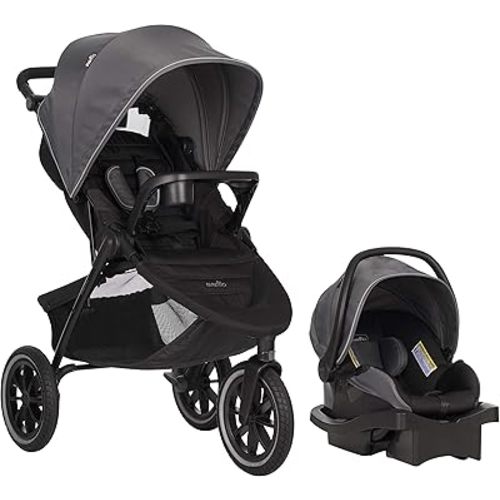 Evenflo Folio 3 Wheel Jogging Travel System Stroller + Infant Car Seat - Avenue Grey