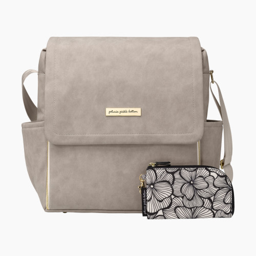 Petunia Pickle Bottom Boxy Diaper Bag Backpack - Grey Matte Leatherette