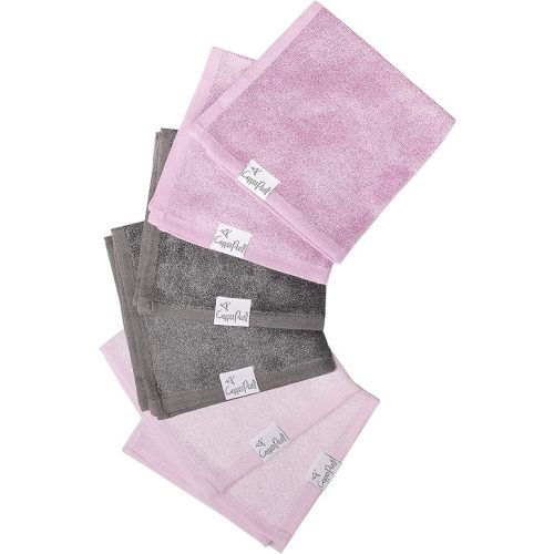 Copper Pearl 6 Ultra Soft Baby Bath Washcloths Premium Large Soft Lily (Purple/Lavender/Gray) 11" x 11" Towels