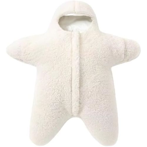 BINIDUCKLING Baby Bunting Suit Starfish Outfit for Fall & Winter Fleece Pramsuit 3-12 Months