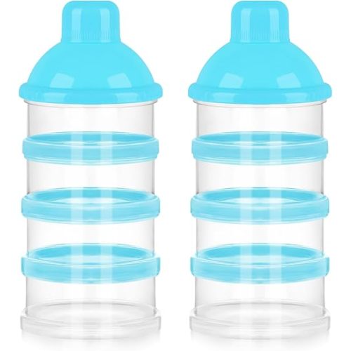 Accmor Formula Dispenser On The Go, 4 Compartments Stackable Formula Container for Travel, Baby Milk Powder Kids Snack Container, BPA Free