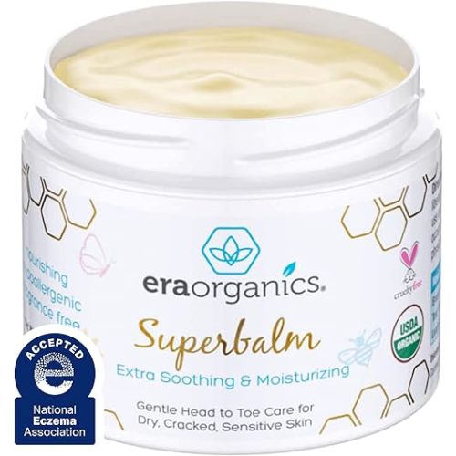 Era Organics Healing Ointment for Babies - USDA Certified Organic Natural Moisturizer Gentle on Sensitive Skin Prone To Baby Eczema, Cradle Cap (Infant Seborrheic Dermatitis), Rashes, Hives and More